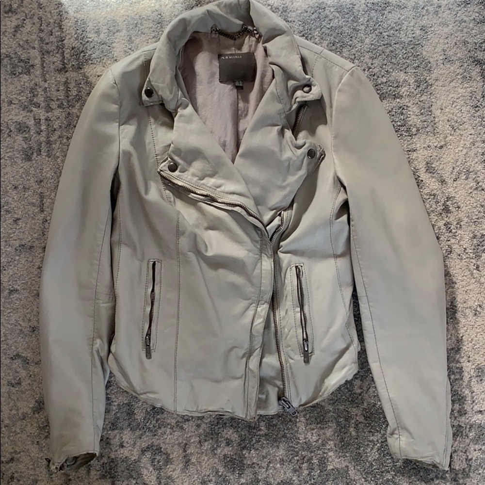 Muuubaa Grey Leather Jacket